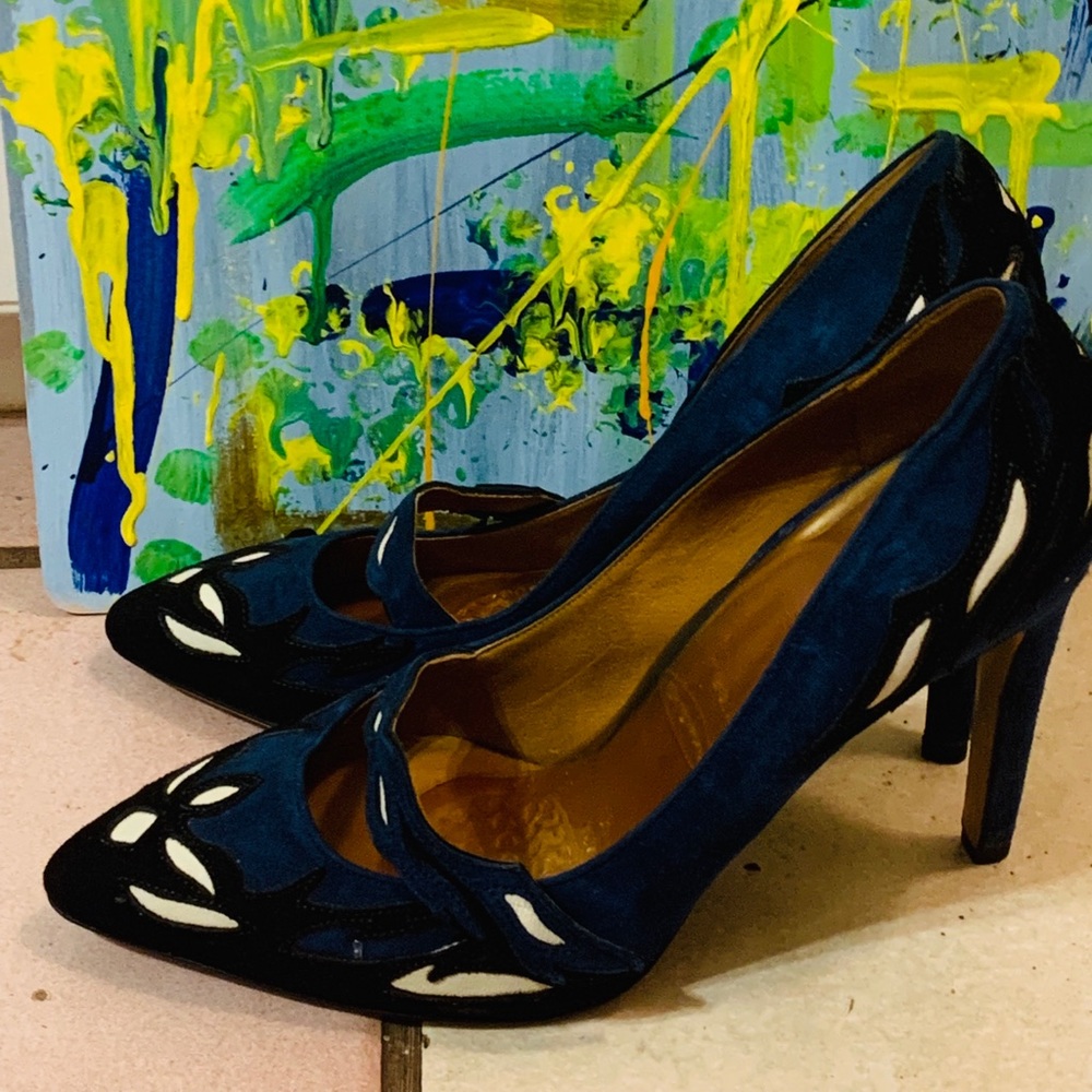 Suede high heels